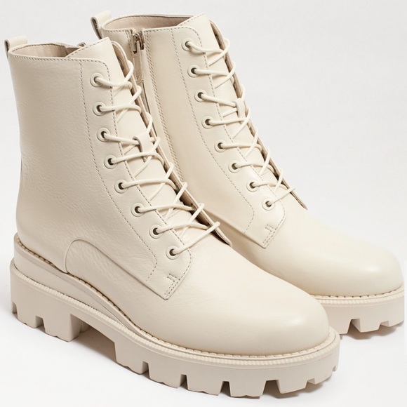 Sam Edelman: GARRET PLATFORM COMBAT BOOT in Modern Ivory Leather - Picture 1 of 6